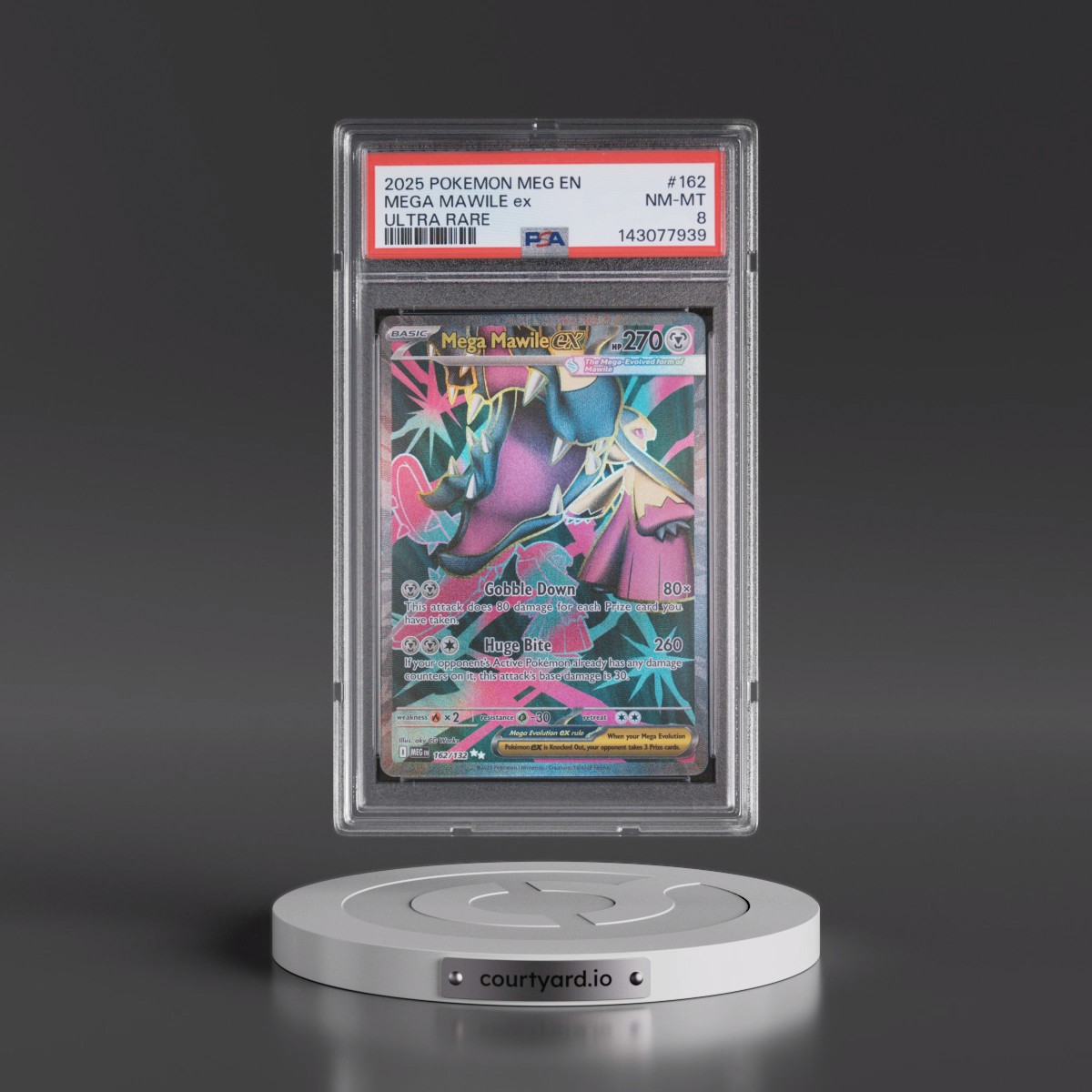 2025 Pokémon Meg EN-Mega Evolution #162 Mega Mawile EX - Holo Ultra Rare (PSA 8 NM-MT)