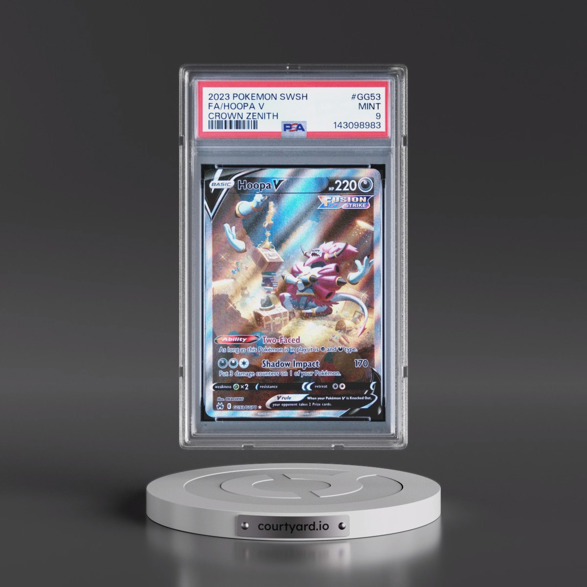 2023 Pokémon Sword and Shield Crown Zenith #GG53 Hoopa V - Holo Full Art (PSA 9 MINT)
