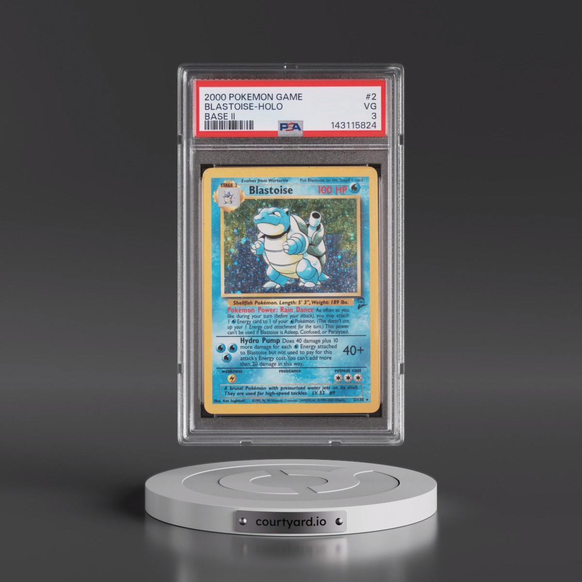 2000 Pokémon Game Base II #2 Blastoise - Holo (PSA 3 VG)