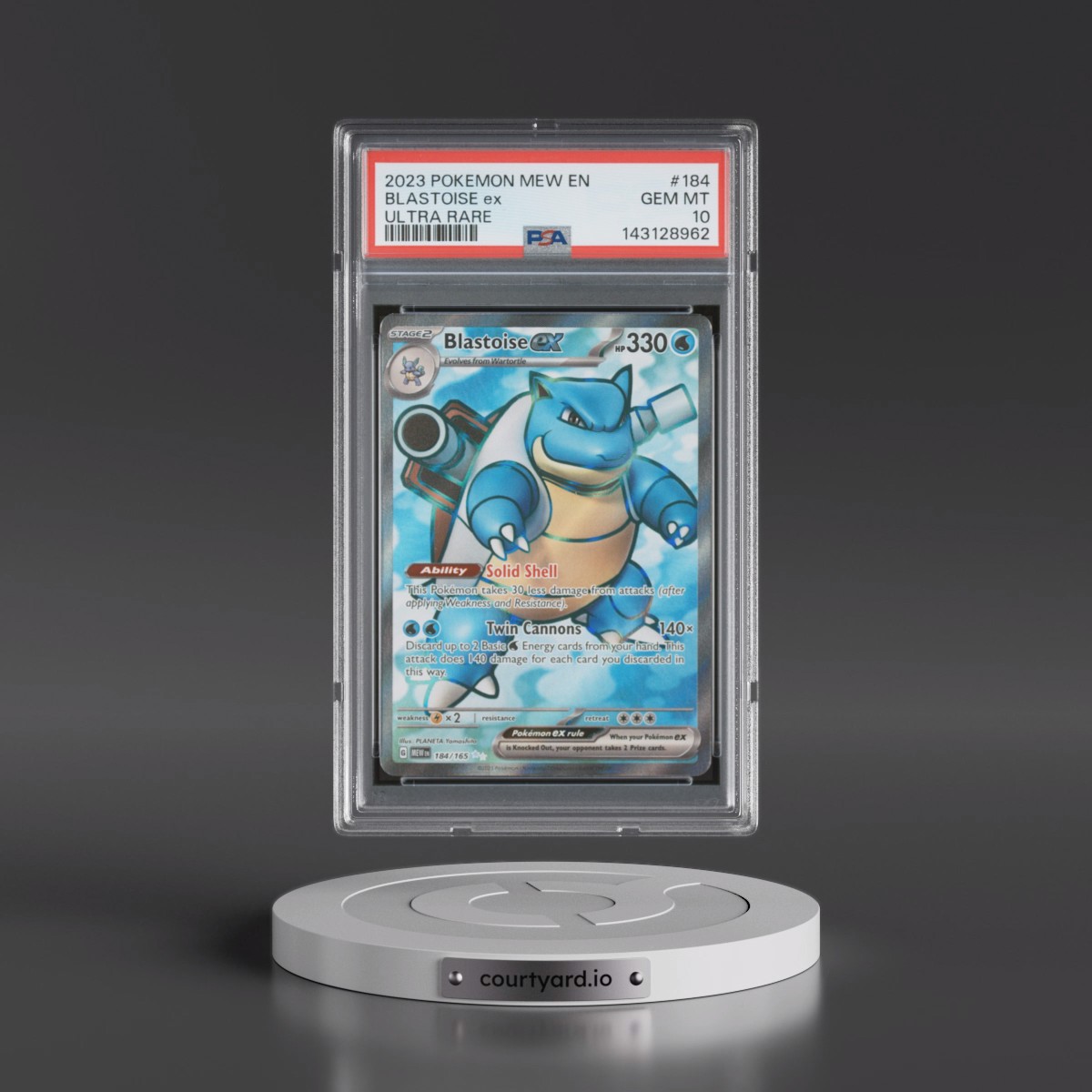 2023 Pokémon Mew EN-151 Blastoise EX - Holo Ultra Rare #184 PSA 10