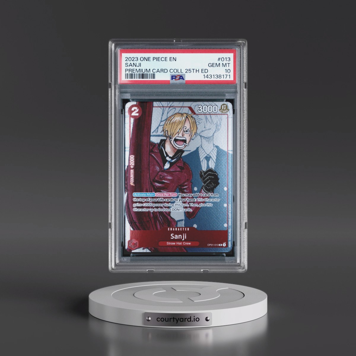 2023 One Piece Premium Bandai Premium Card Collection 25th Edition #013 Sanji (PSA 10 GEM MINT)