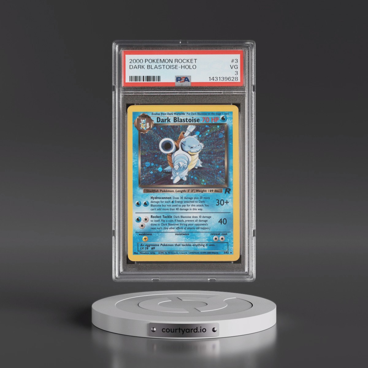 2000 Pokémon Rocket #3 Dark Blastoise - Holo (PSA 3 VG)