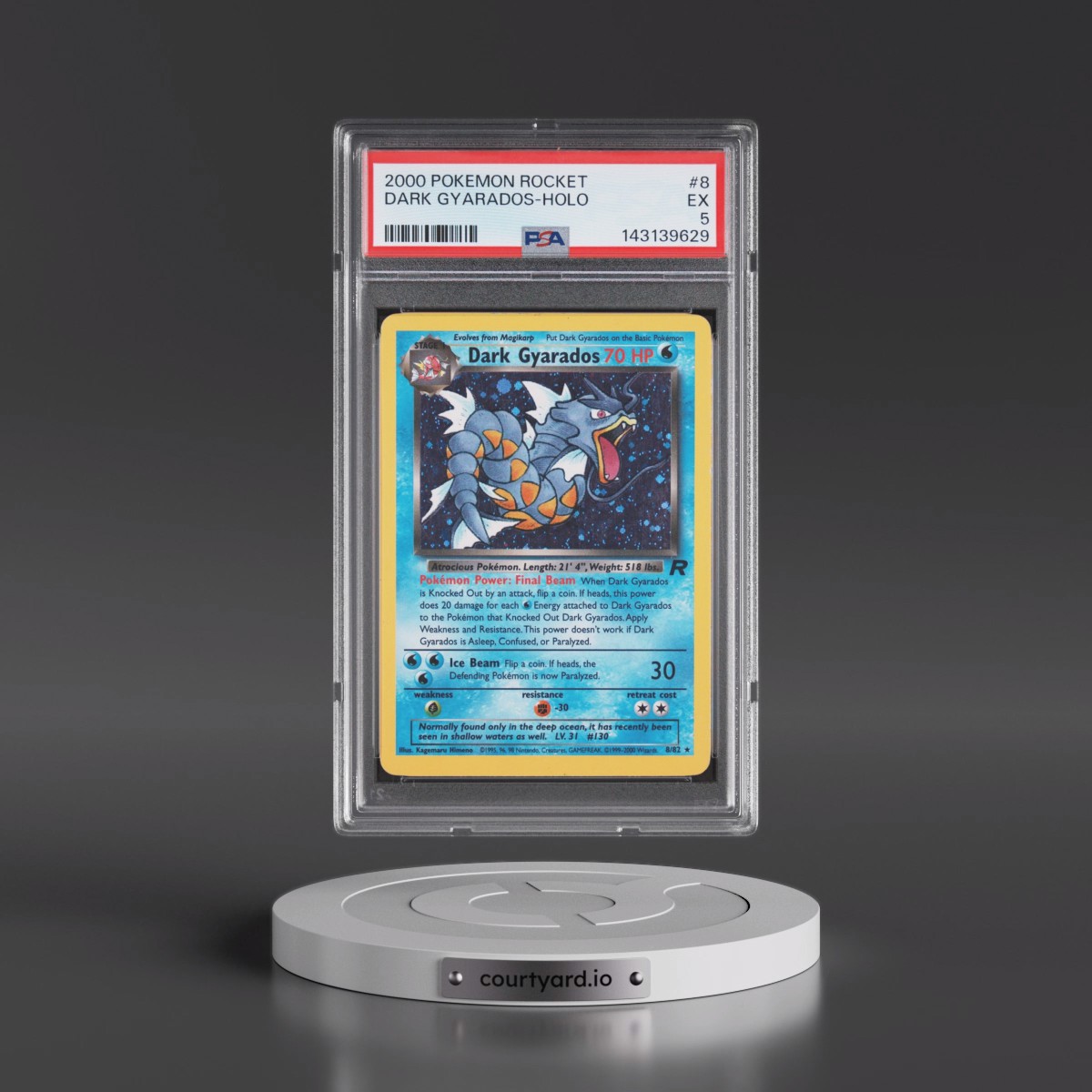 2000 Pokémon Rocket #8 Dark Gyarados - Holo (PSA 5 EX)