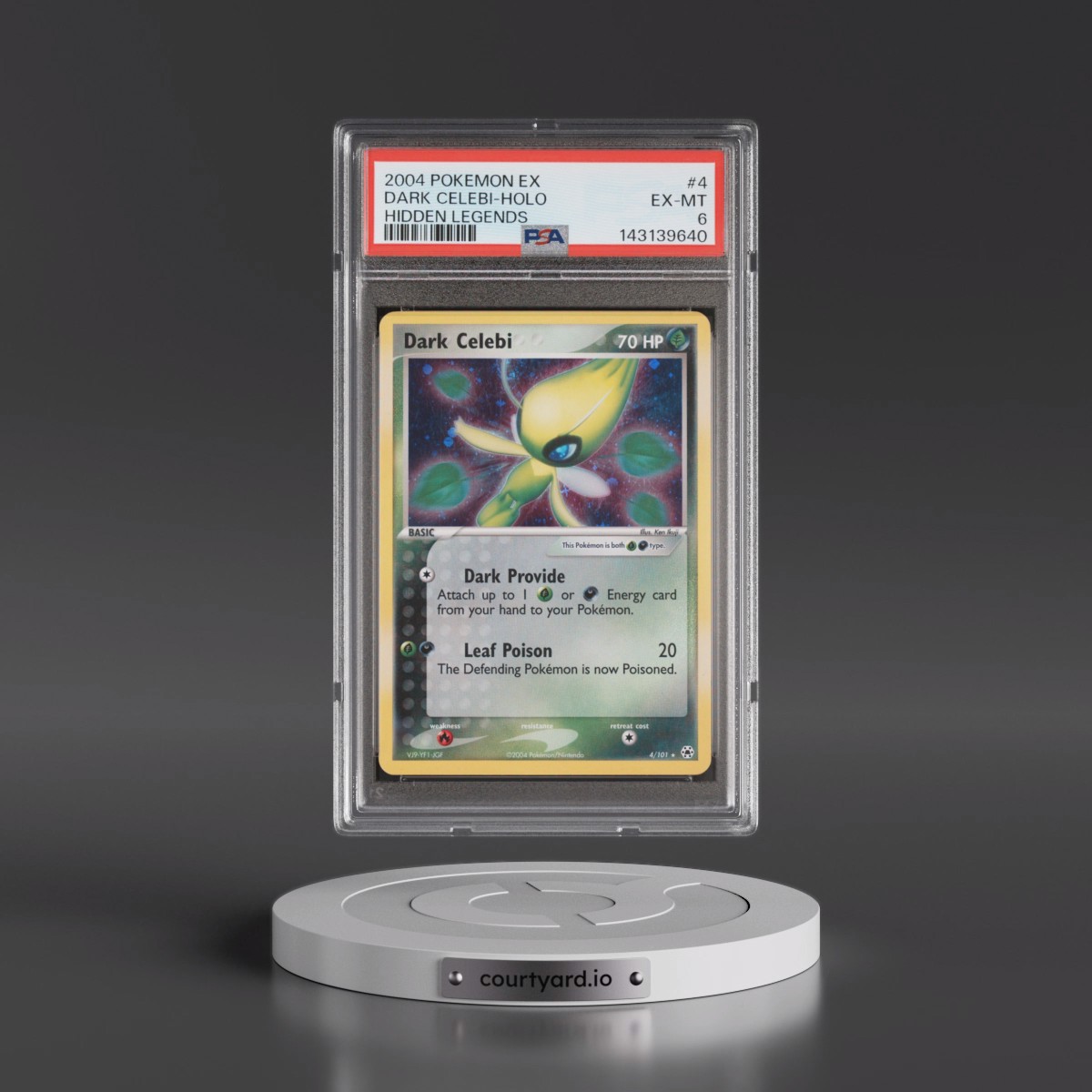 2004 Pokémon EX Hidden Legends #4 Dark Celebi - Holo (PSA 6 EX-MT)