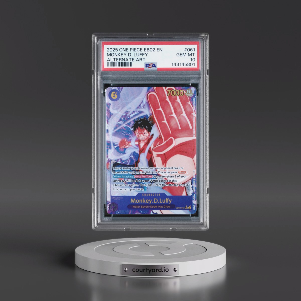 2025 One Piece EB02-Extra Booster -Anime 25th Collection #061 Monkey D. Luffy - Alternate Art (PSA 10 GEM MINT)