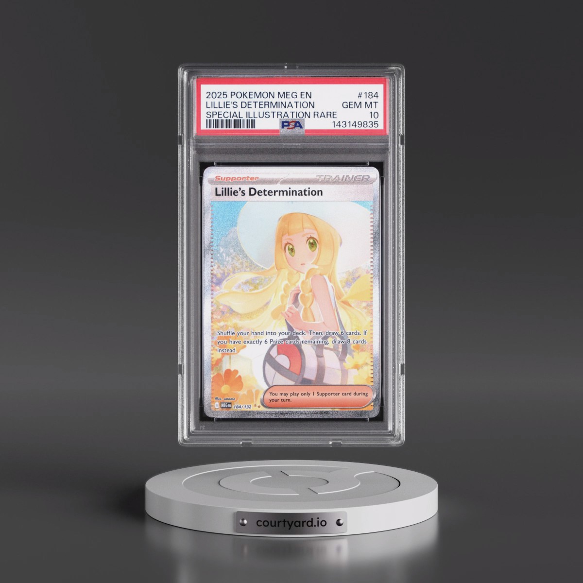 2025 Pokémon Meg EN-Mega Evolution #184 Lillie's Determination - Special Illustration Rare (PSA 10 GEM MINT)