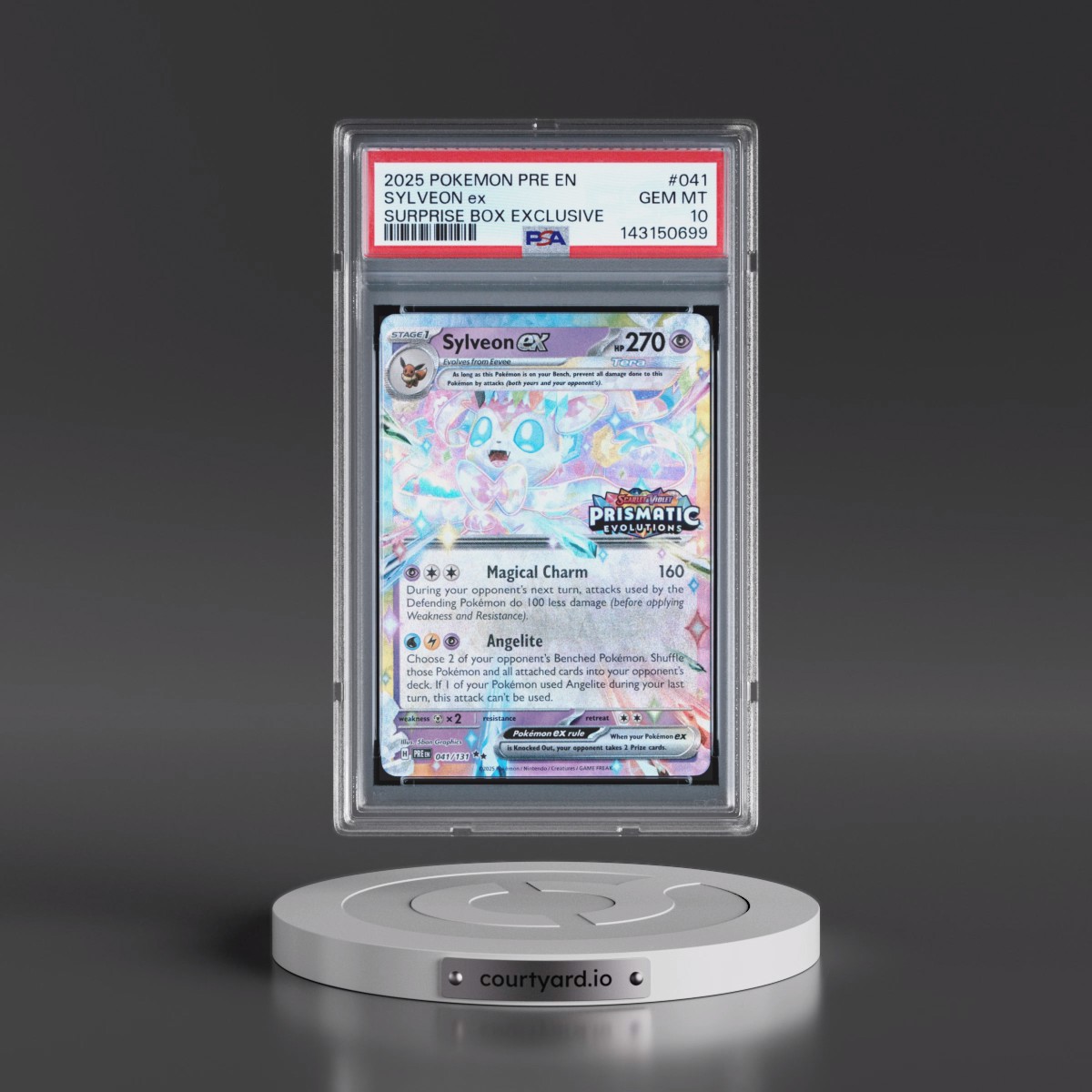 2025 Pokémon Pre EN-Prismatic Evolutions #041 Sylveon EX - Holo Surprise Box Exclusive (PSA 10 GEM MINT)