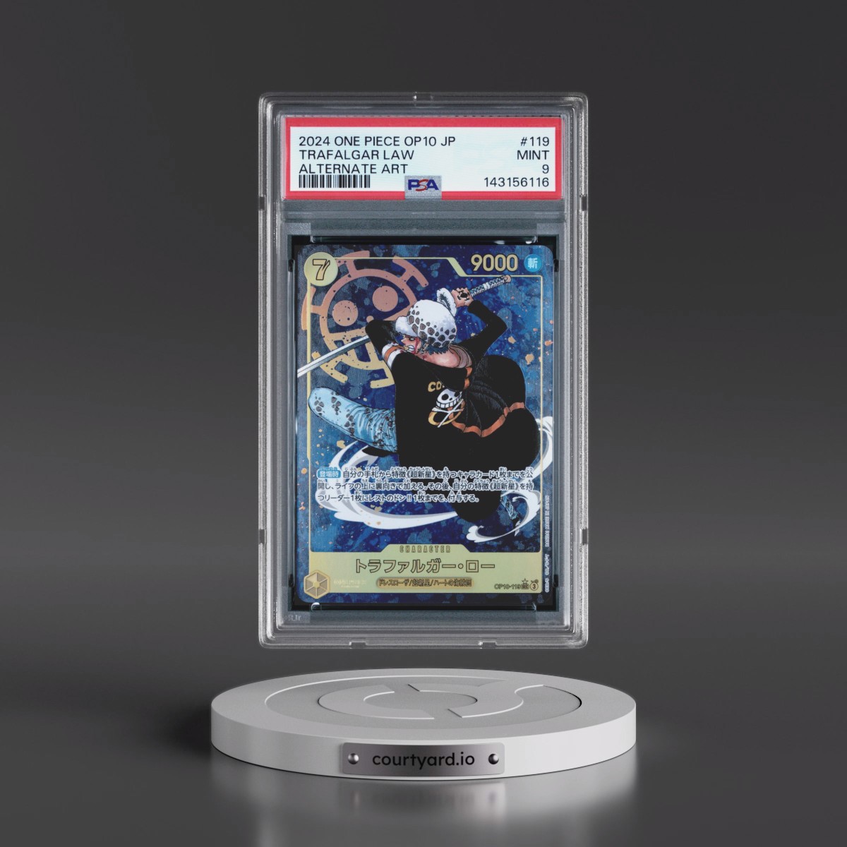 2024 One Piece Japanese OP10-Royal Blood #119 Trafalgar Law - Alternate Art (PSA 9 MINT)