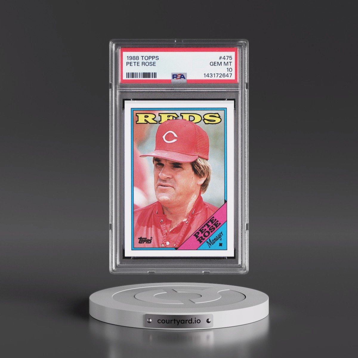 1988 Topps #475 Pete Rose (PSA 10 GEM MINT)