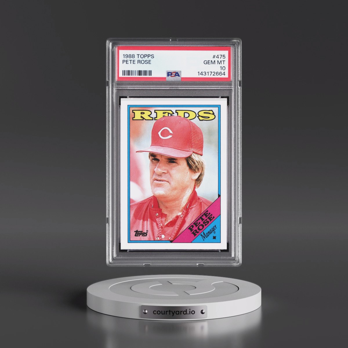 1988 Topps #475 Pete Rose (PSA 10 GEM MINT)