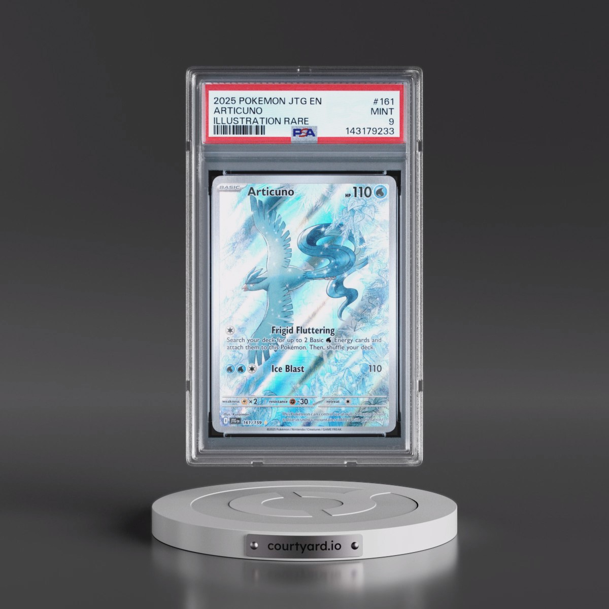 2025 Pokémon Jtg EN-Journey Together #161 Articuno - Illustration Rare (PSA 9 MINT)