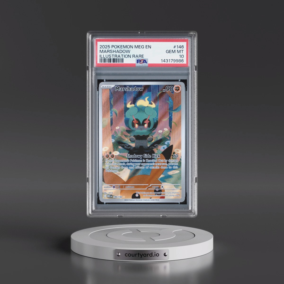 2025 Pokémon Meg EN-Mega Evolution #146 Marshadow - Illustration Rare (PSA 10 GEM MINT)