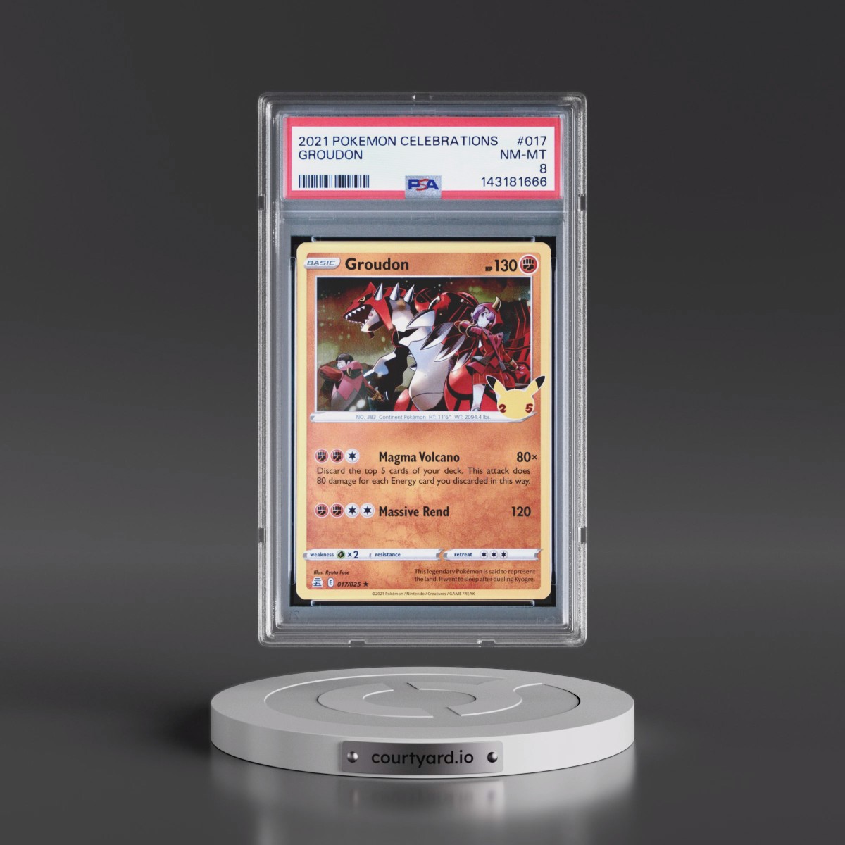 2021 Pokémon Celebrations #017 Groudon (PSA 8 NM-MT)