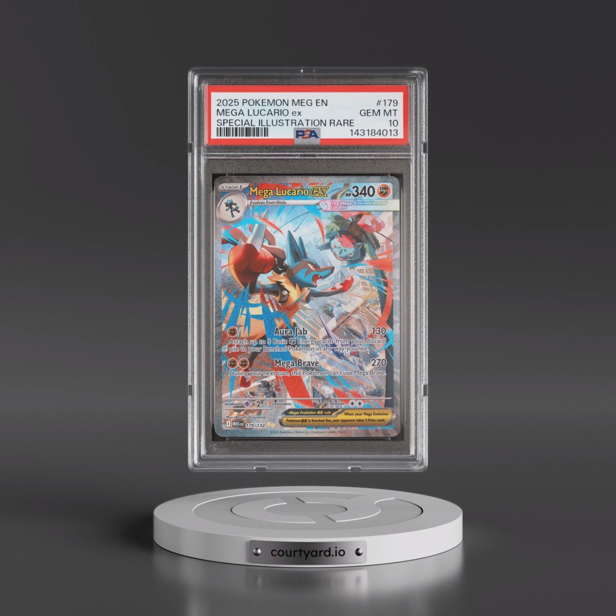 2025 Pokémon Meg EN-Mega Evolution #179 Mega Lucario EX - Holo Special Illustration Rare (PSA 10 GEM MINT) - Photo