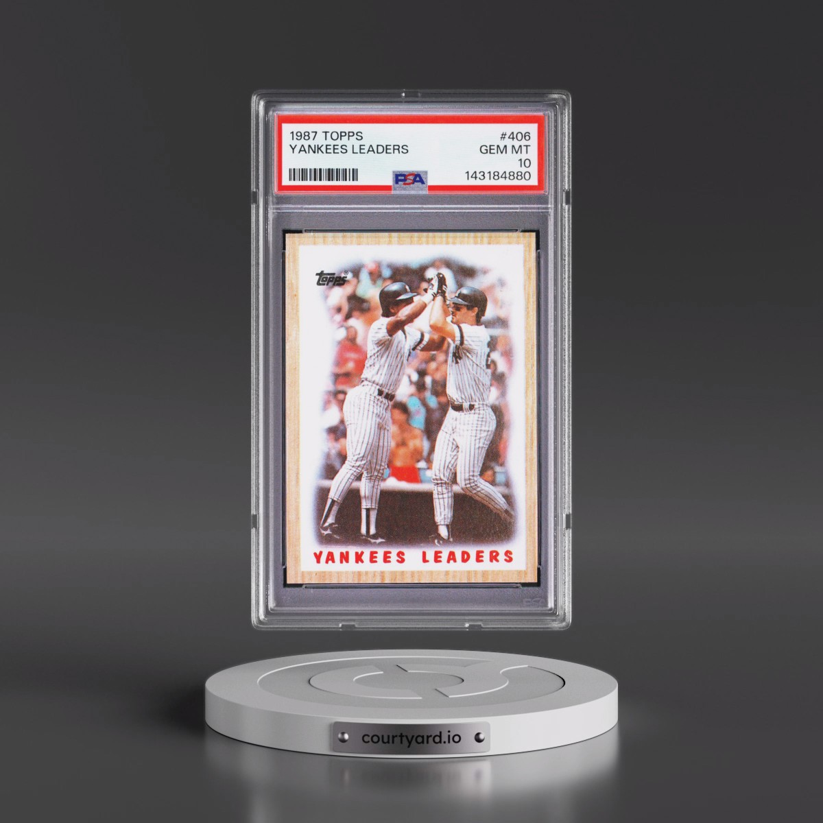 1987 Topps #406 Yankees Leaders (PSA 10 GEM MINT)
