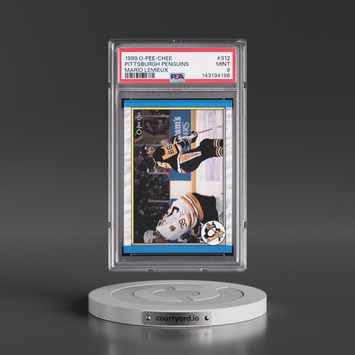 1989 O-Pee-Chee #312 Pittsburgh Penguins - Mario Lemieux (PSA 9 MINT)