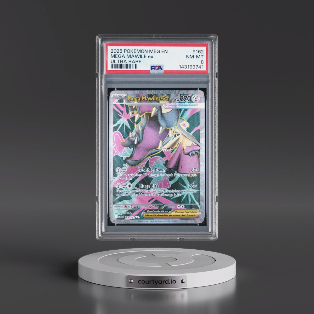 2025 Pokémon Meg EN-Mega Evolution #162 Mega Mawile EX - Holo Ultra Rare (PSA 8 NM-MT)
