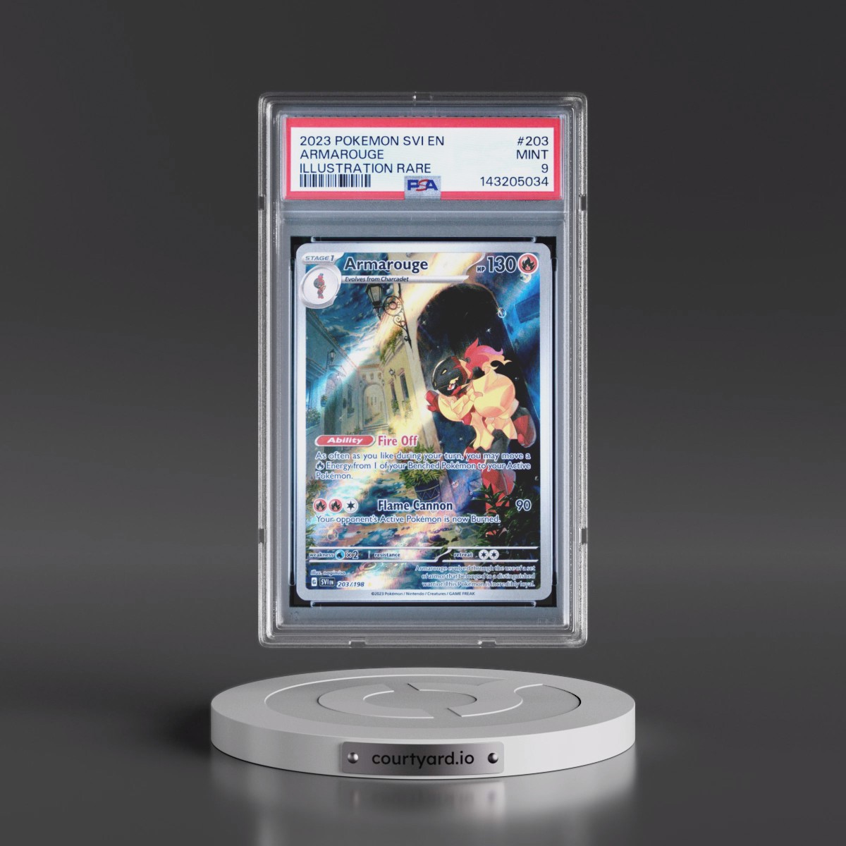 2023 Pokémon Svi EN-Scarlet & Violet #203 Armarouge - Illustration Rare (PSA 9 MINT)