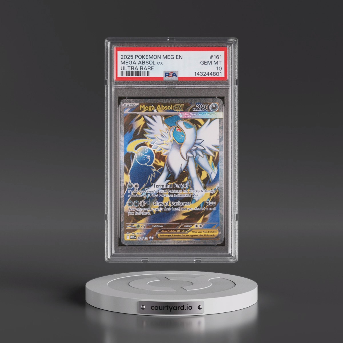 2025 Pokémon Meg EN-Mega Evolution #161 Mega Absol EX - Holo Ultra Rare (PSA 10 GEM MINT)