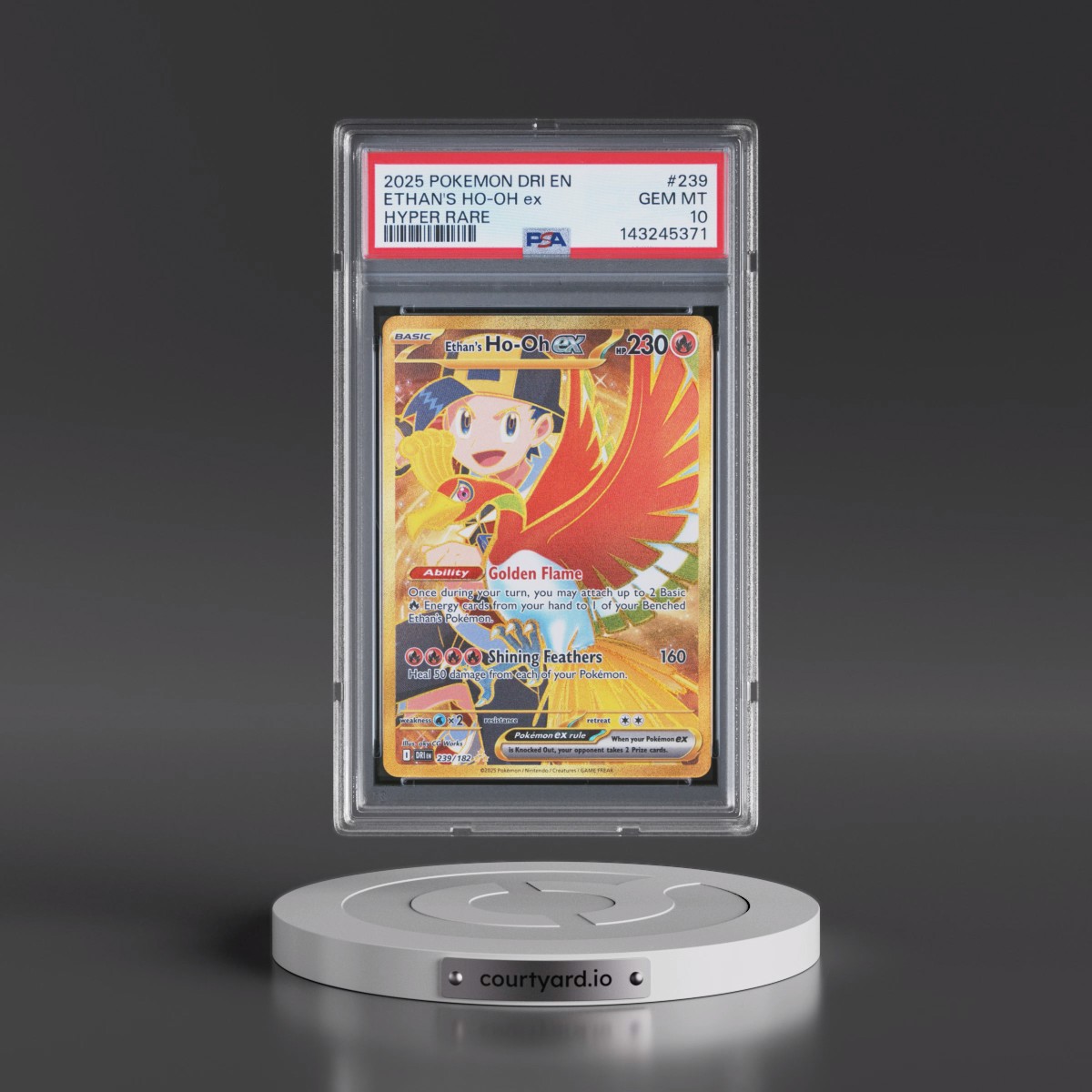 2025 Pokémon Dri EN-Destined Rivals #239 Ethan's HO-Oh EX - Holo Hyper Rare (PSA 10 GEM MINT)