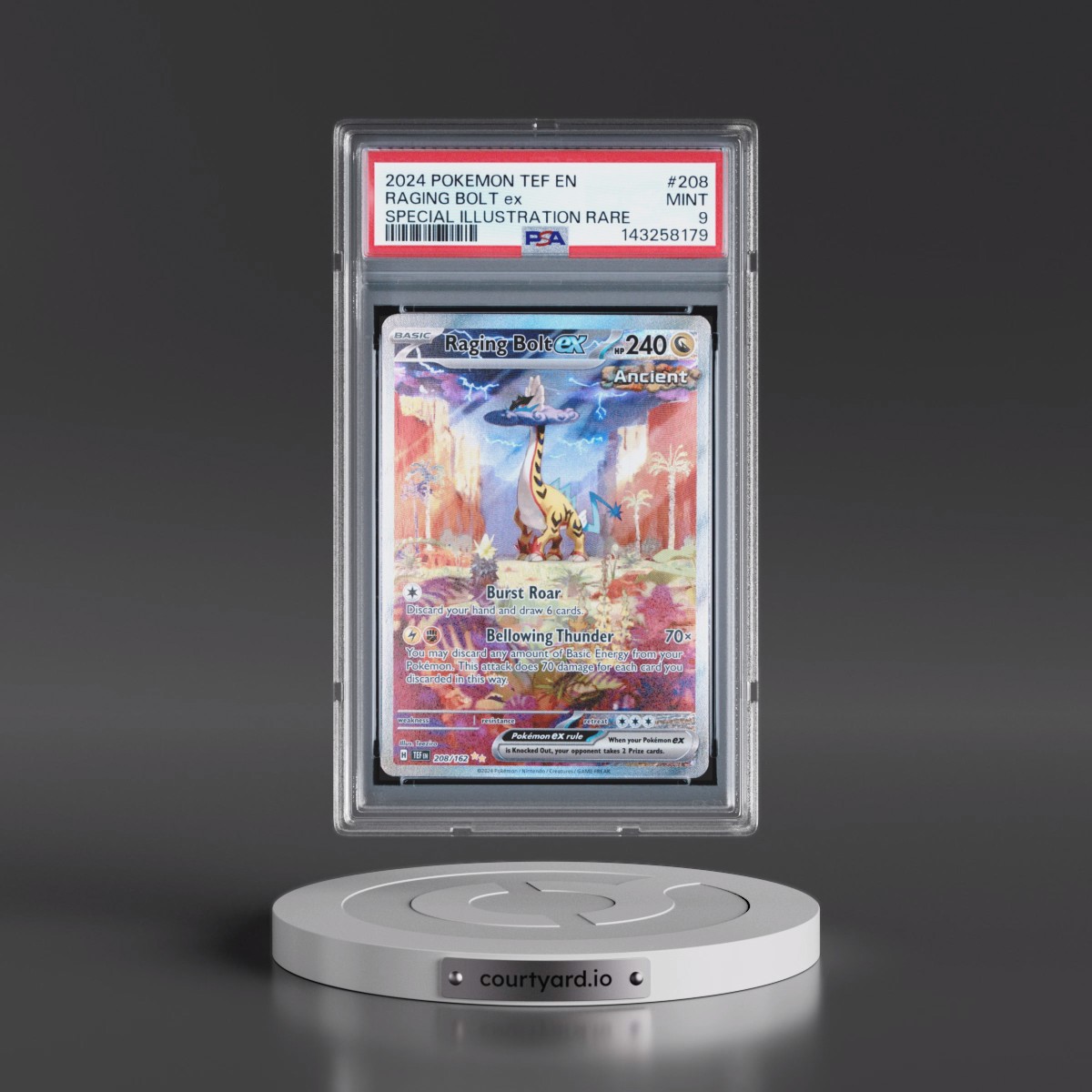 2024 Pokémon Tef EN-Temporal Forces #208 Raging Bolt EX - Holo Special Illustration Rare (PSA 9 MINT)