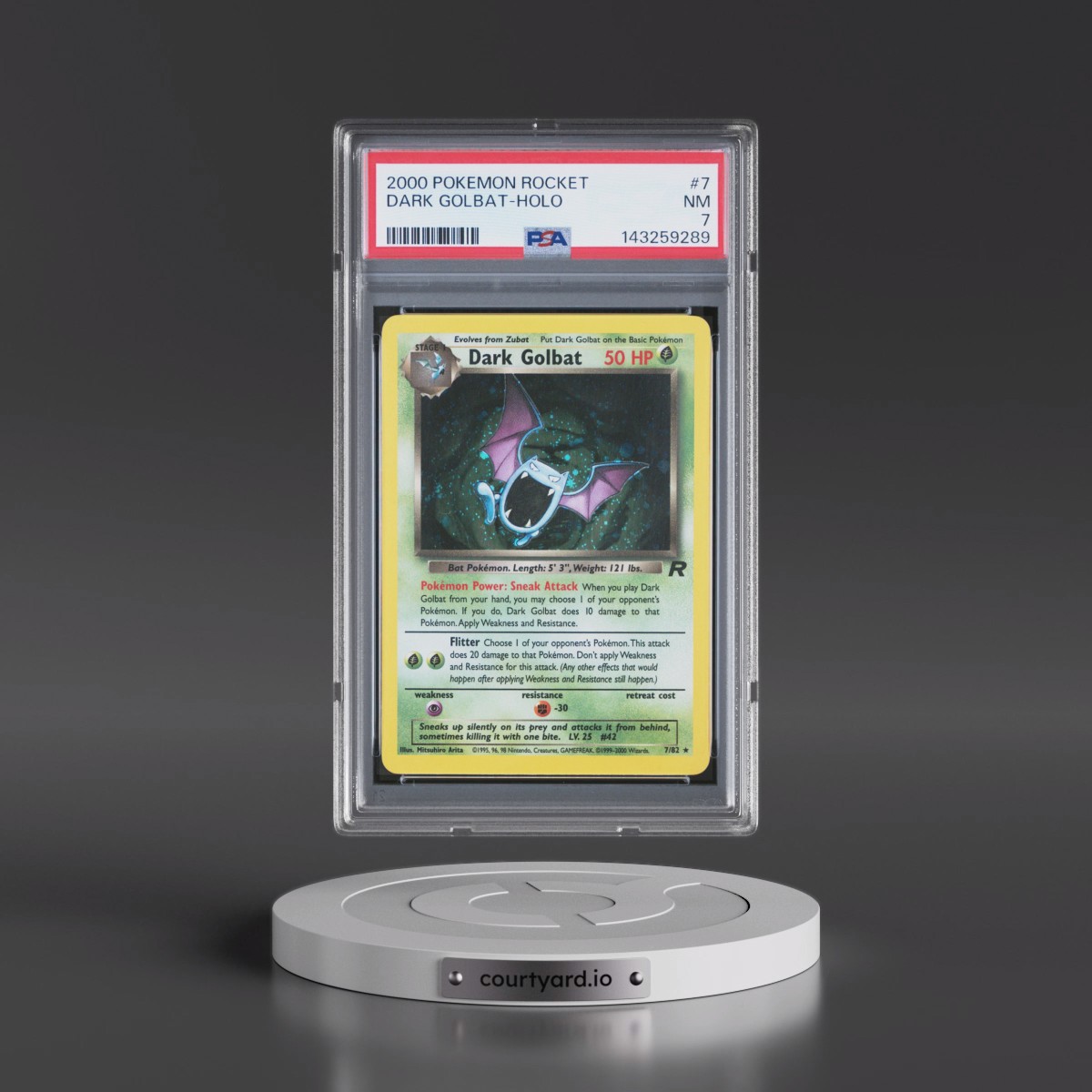 2000 Pokémon Rocket #7 Dark Golbat - Holo (PSA 7 NM)