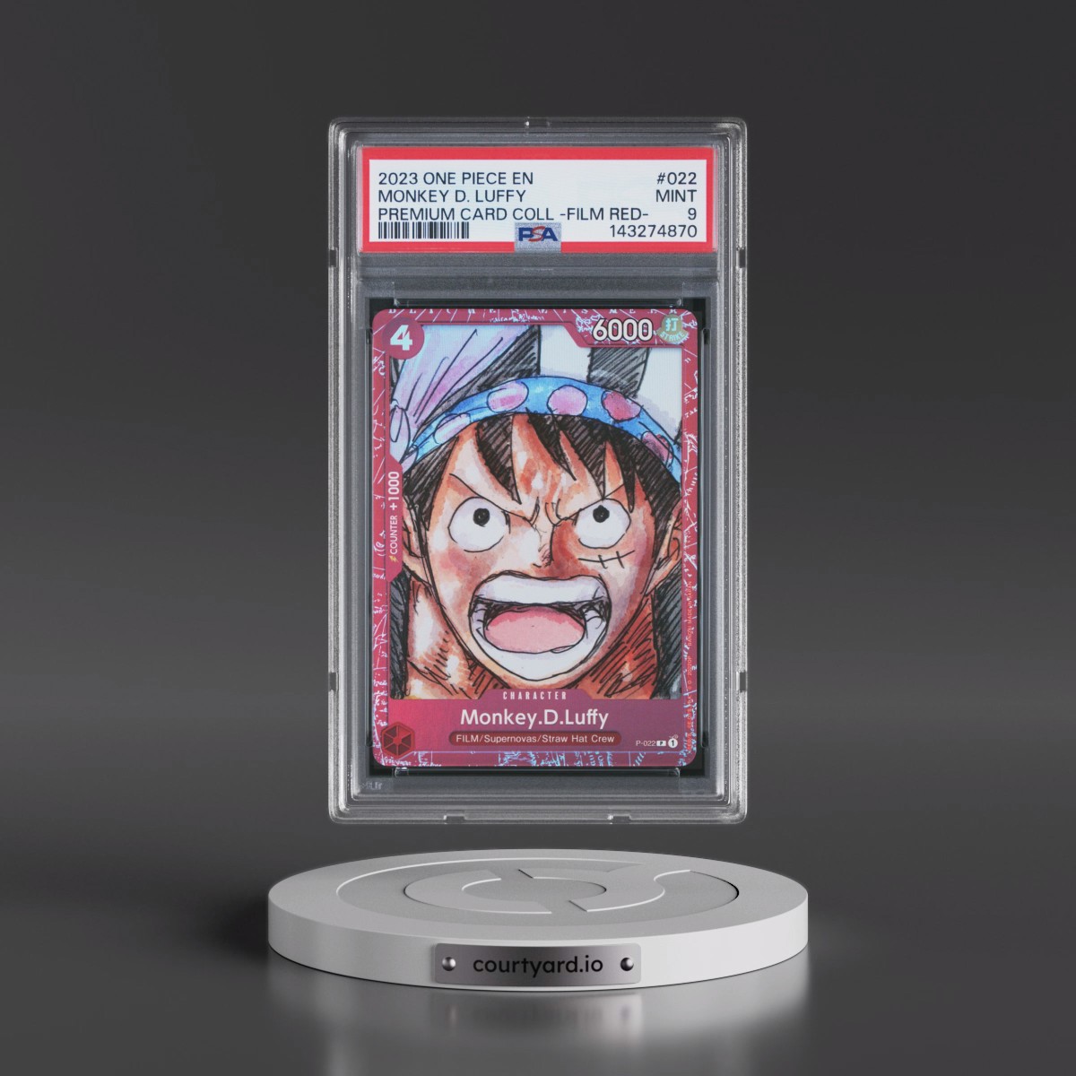2023 One Piece Premium Card Collection -One Piece Film Red #022 Monkey D. Luffy (PSA 9 MINT)