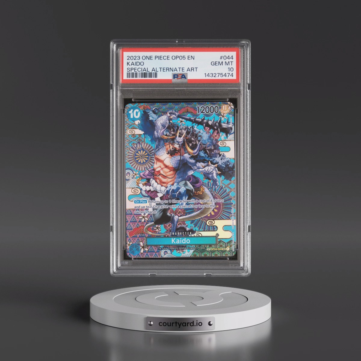 2023 One Piece OP05-Awakening of the New Era #044 Kaido - Special Alternate Art (PSA 10 GEM MINT)