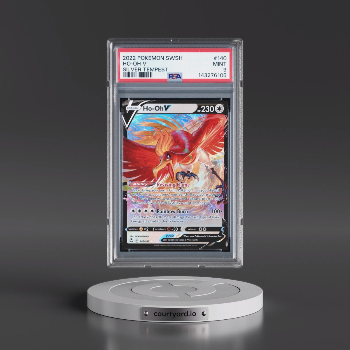 2022 Pokémon Sword & Shield Silver Tempest #140 HO-Oh V - Holo (PSA 9 MINT)