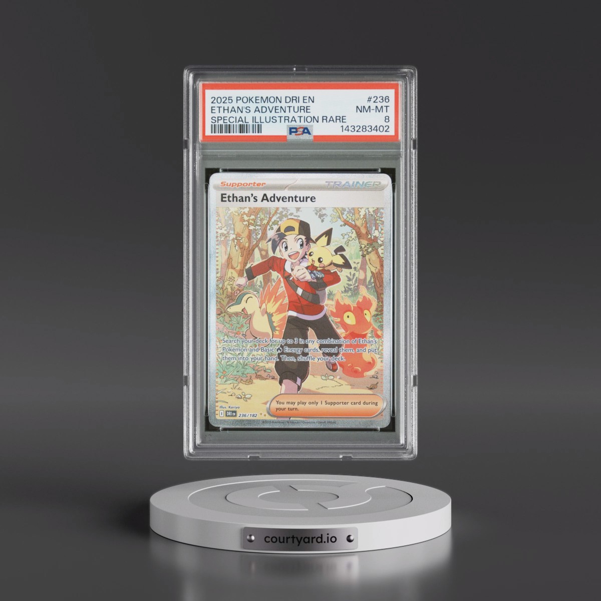 2025 Pokémon Dri EN-Destined Rivals #236 Ethan's Adventure - Special Illustration Rare (PSA 8 NM-MT)