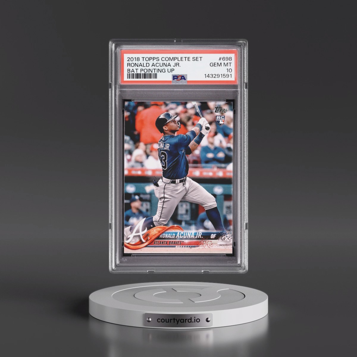2018 Topps Complete Set #698 Ronald Acuna Jr. - Bat Pointing Up (PSA 10 GEM MINT)