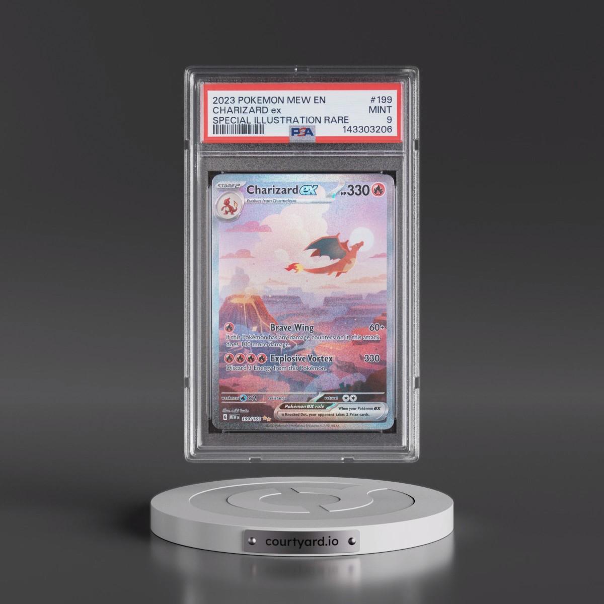 2023 Pokémon Mew EN-151 #199 Charizard EX - Holo Special Illustration Rare (PSA 9 MINT)