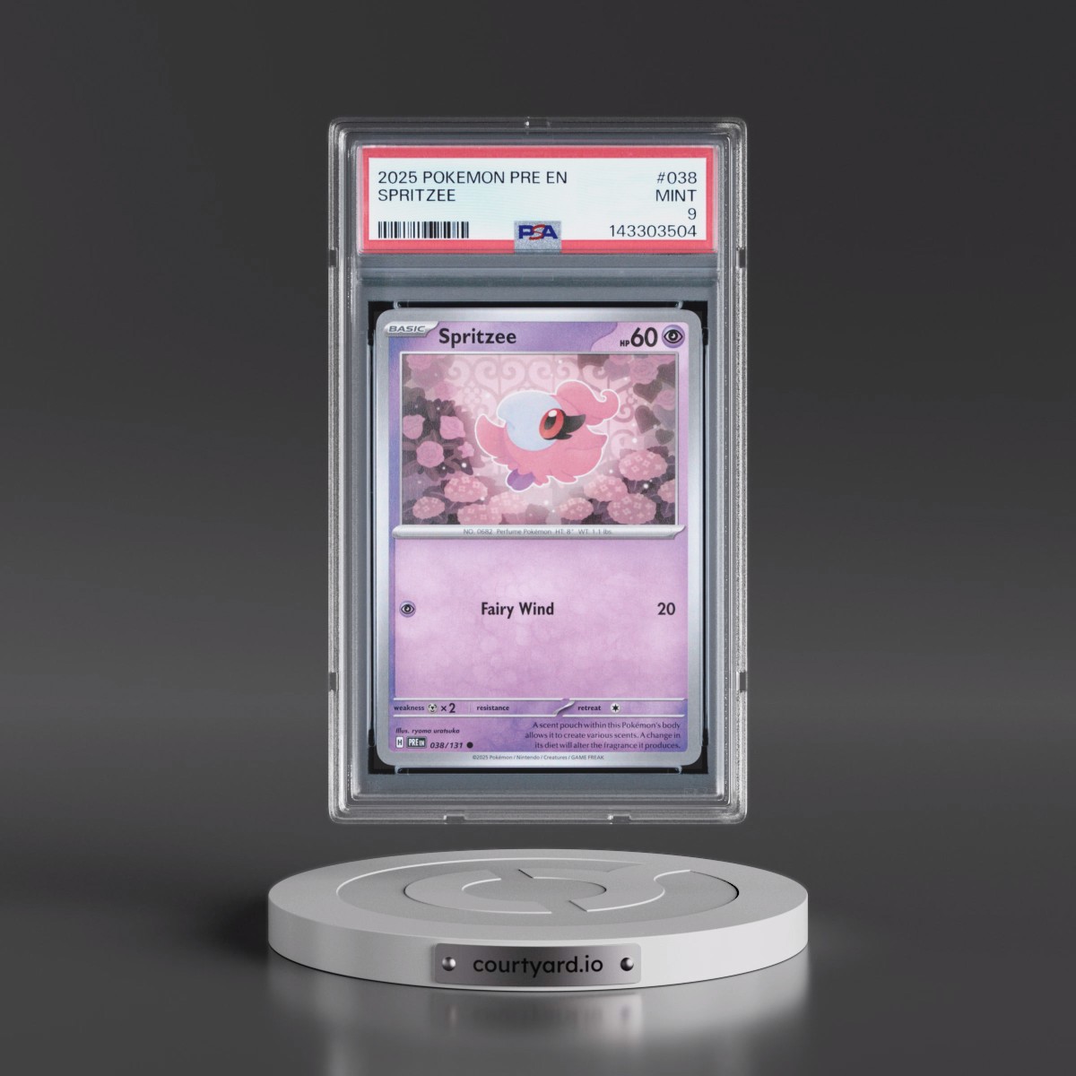 2025 Pokémon Pre EN-Prismatic Evolutions #038 Spritzee (PSA 9 MINT)