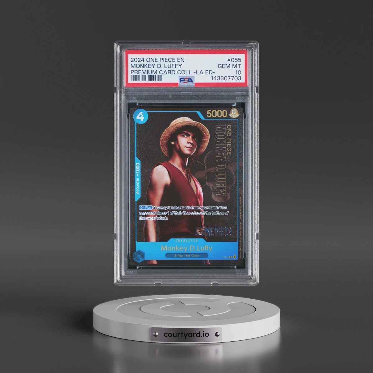 2024 One Piece Premium Card Collection -Live Action Edition #055 Monkey D. Luffy (PSA 10 GEM MINT)