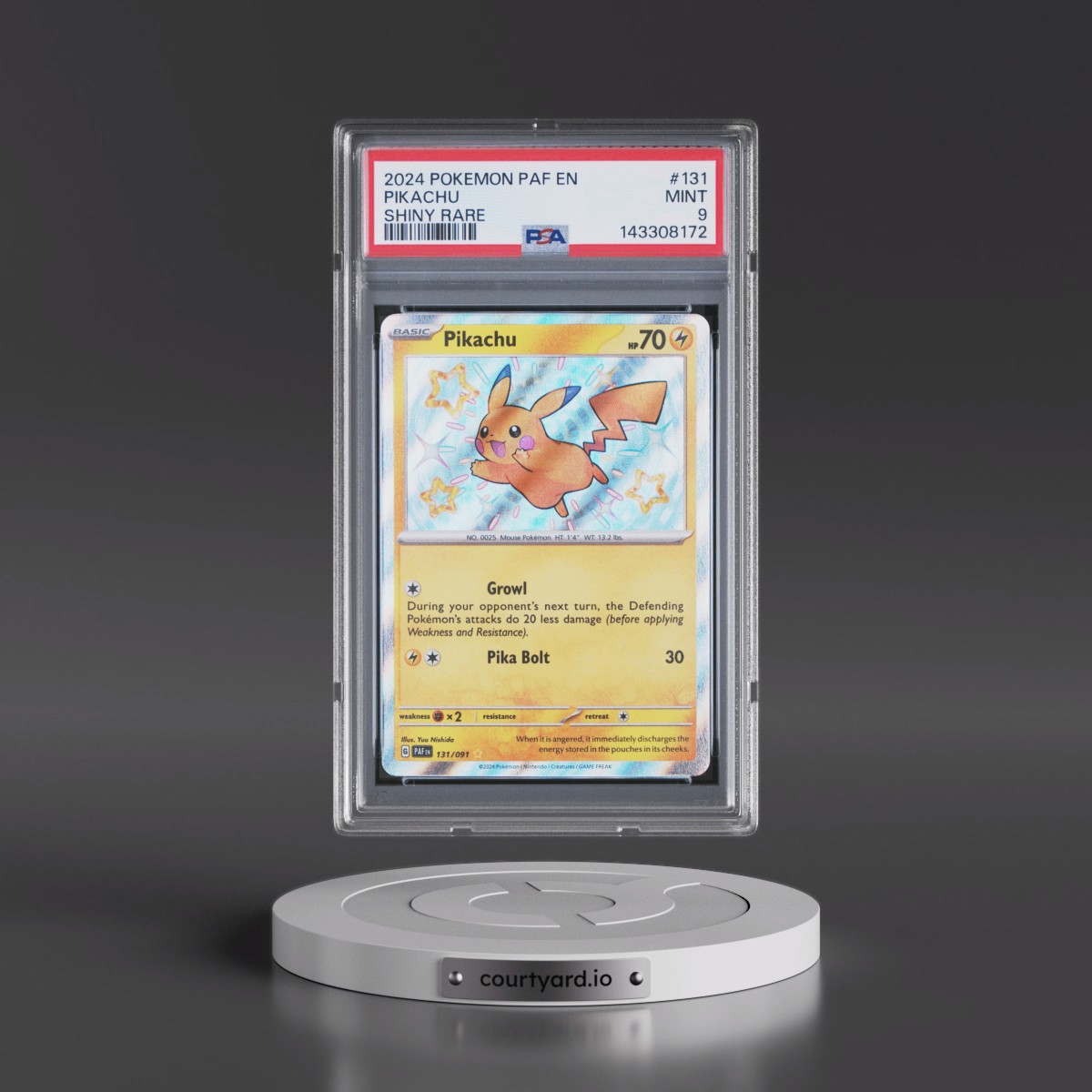 2024 Pokémon Paf EN-Paldean Fates #131 Pikachu - Shiny Rare (PSA 9 MINT)
