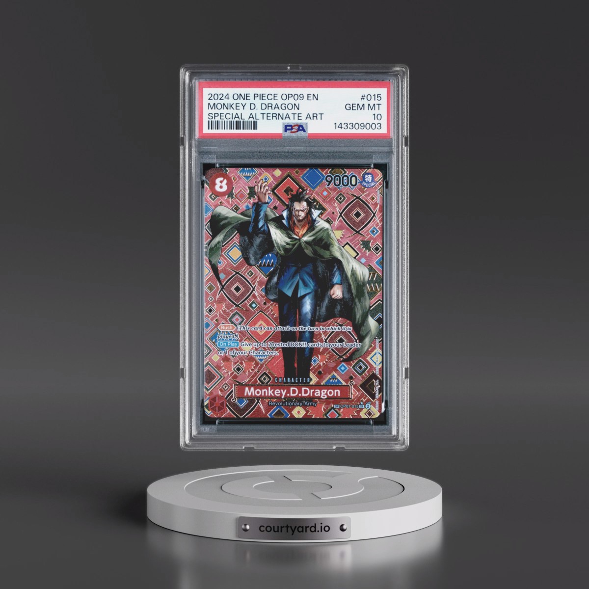 2024 One Piece OP09-Emperors in the New World #015 Monkey D. Dragon - Special Alternate Art (PSA 10 GEM MINT)