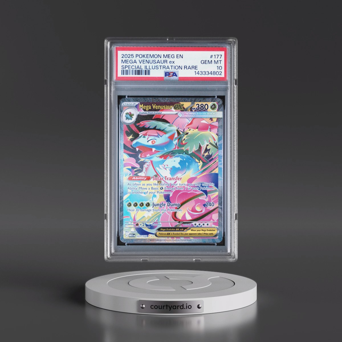 2025 Pokémon Meg EN-Mega Evolution #177 Mega Venusaur EX - Holo Special Illustration Rare (PSA 10 GEM MINT)