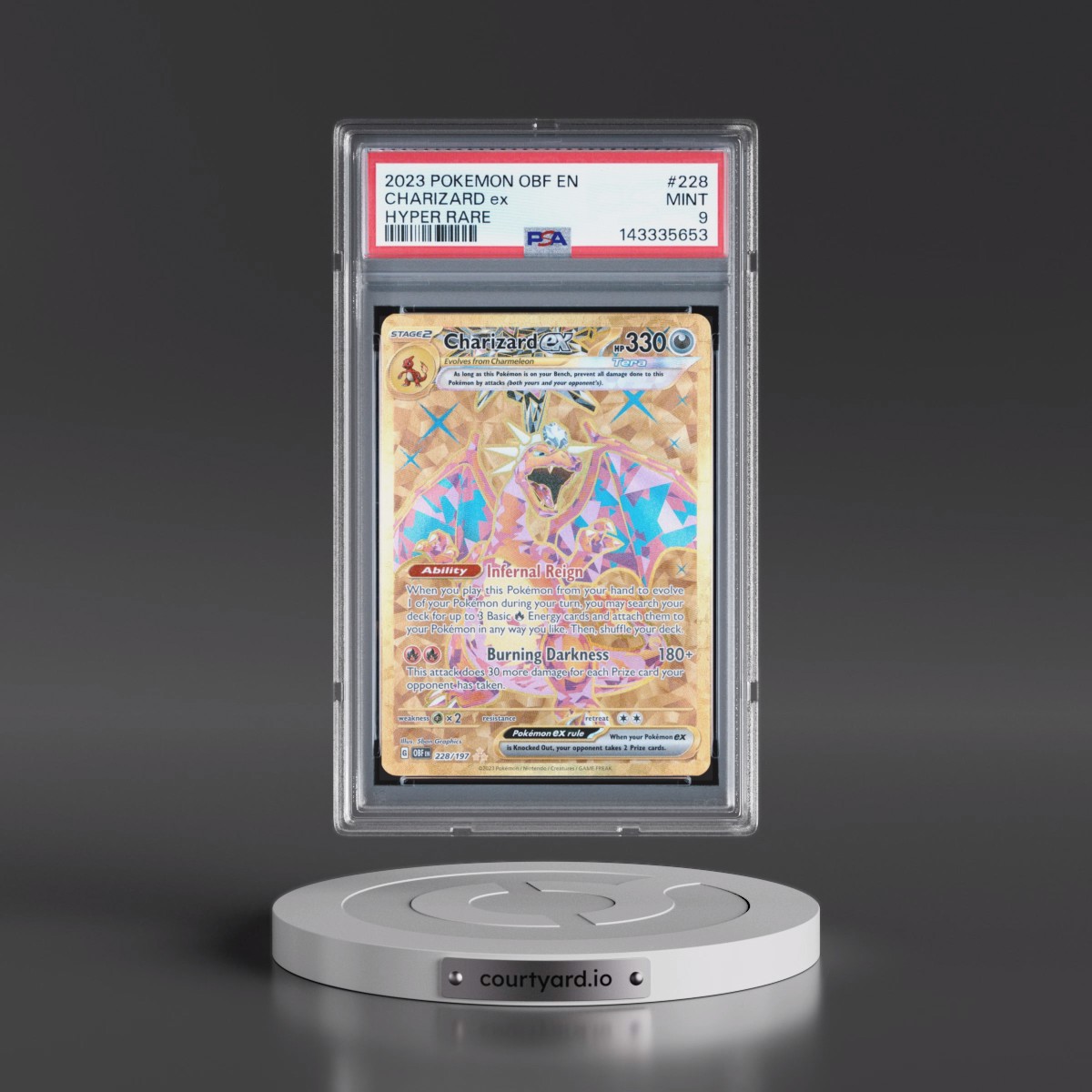 2023 Pokémon Obf EN-Obsidian Flames #228 Charizard EX - Holo Hyper Rare (PSA 9 MINT)