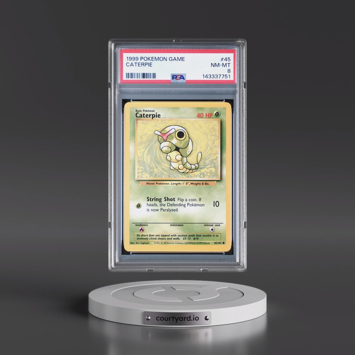 1999 Pokémon Game #45 Caterpie (PSA 8 NM-MT)