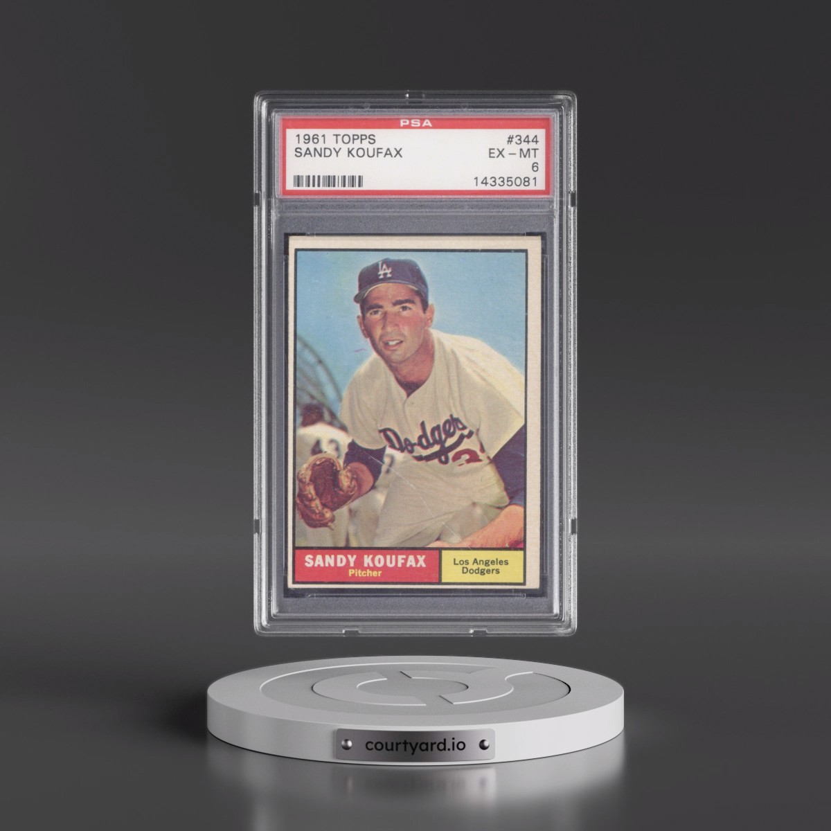 1961 Topps #344 Sandy Koufax (PSA 6 EX-MT)