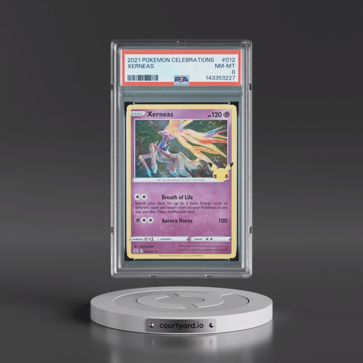 2021 Pokémon Celebrations #012 Xerneas (PSA 8 NM-MT)