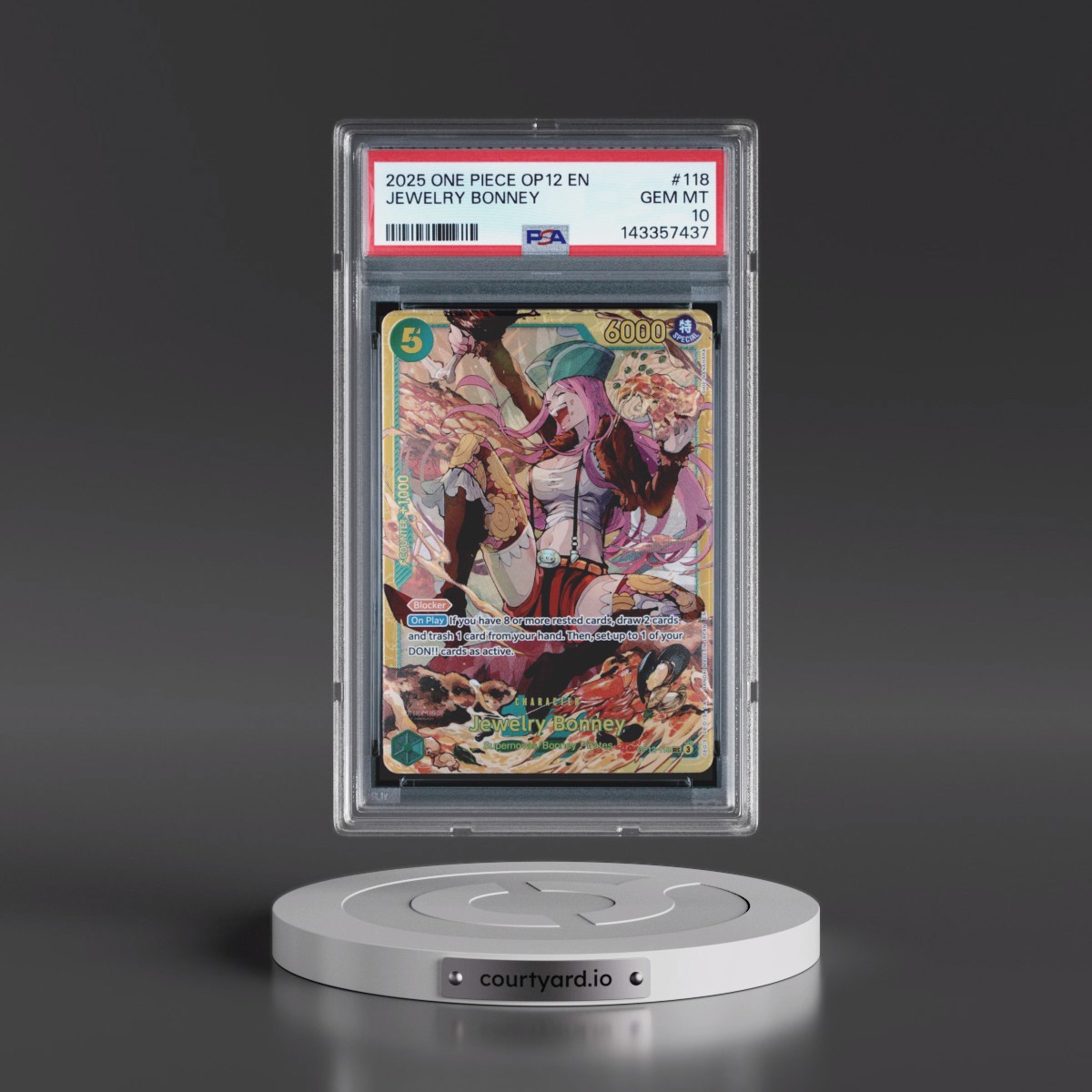 2025 One Piece OP12-Legacy of the Master #118 Jewelry Bonney (PSA 10 GEM MINT)