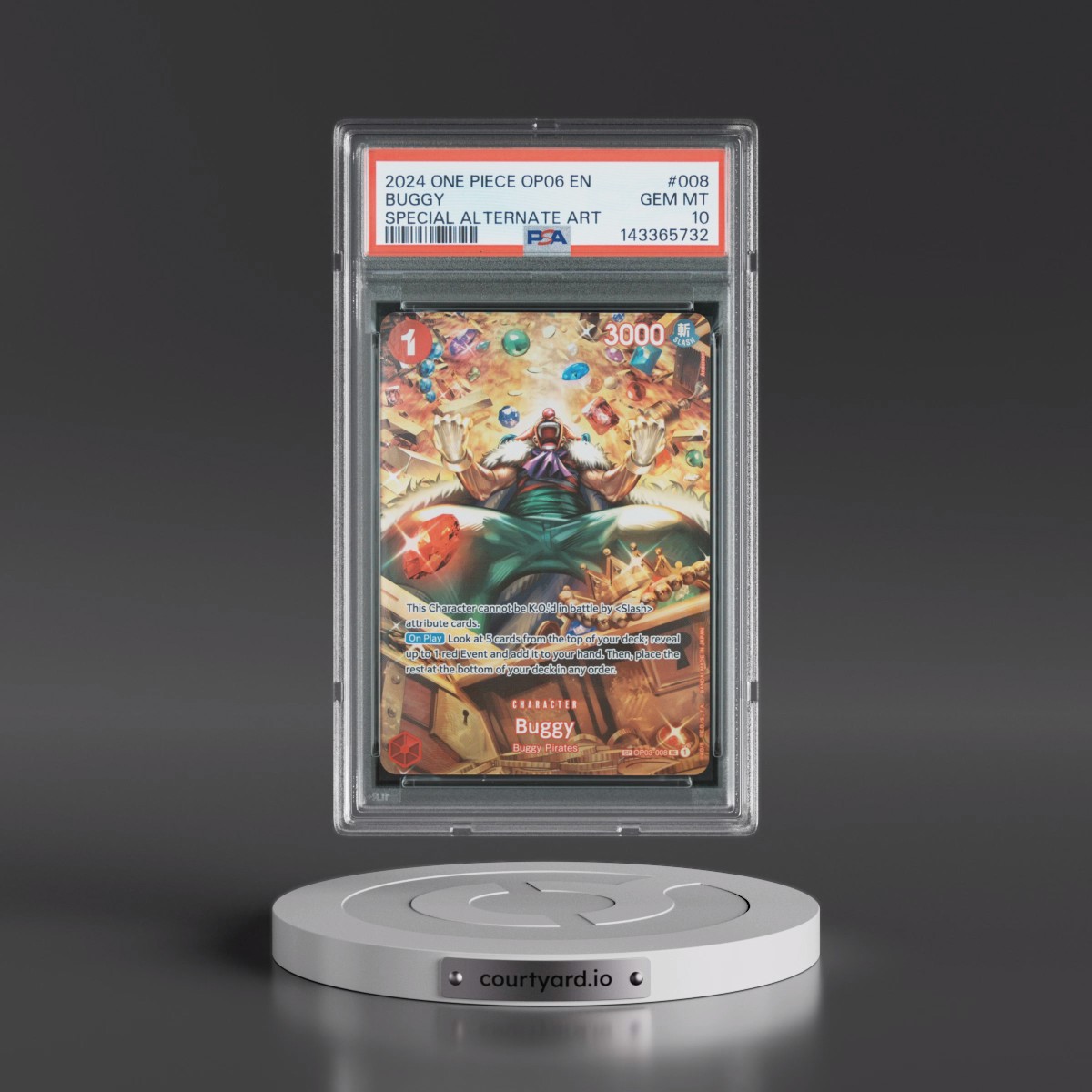 2024 One Piece OP06-Wings of the Captain #008 Buggy - Special Alternate Art (PSA 10 GEM MINT)