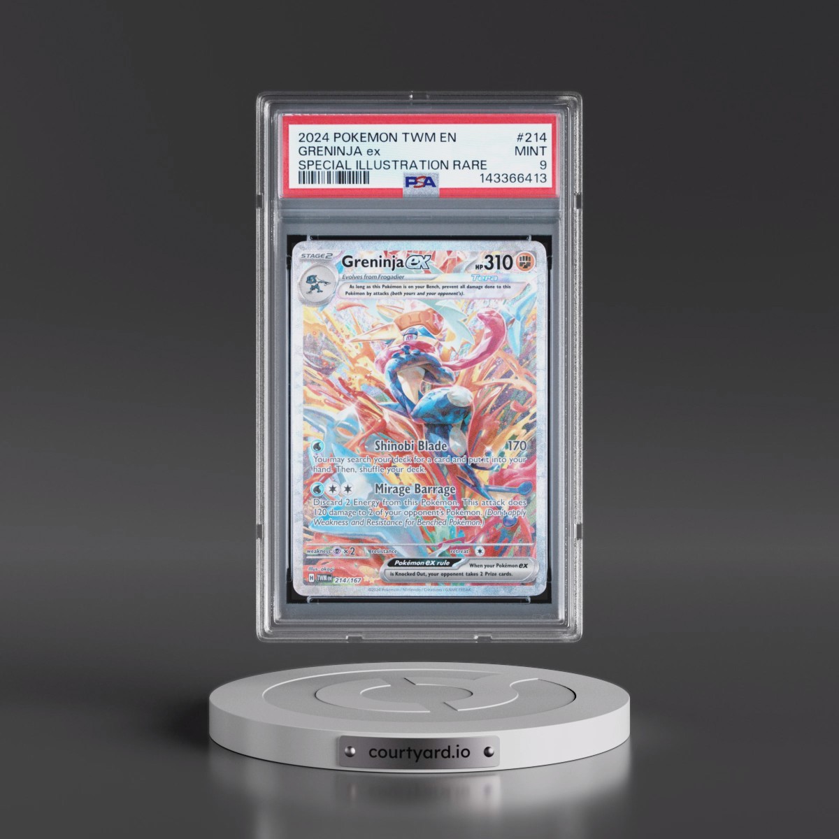 2024 Pokémon Twm EN-Twilight Masquerade #214 Greninja EX - Holo Special Illustration Rare (PSA 9 MINT)