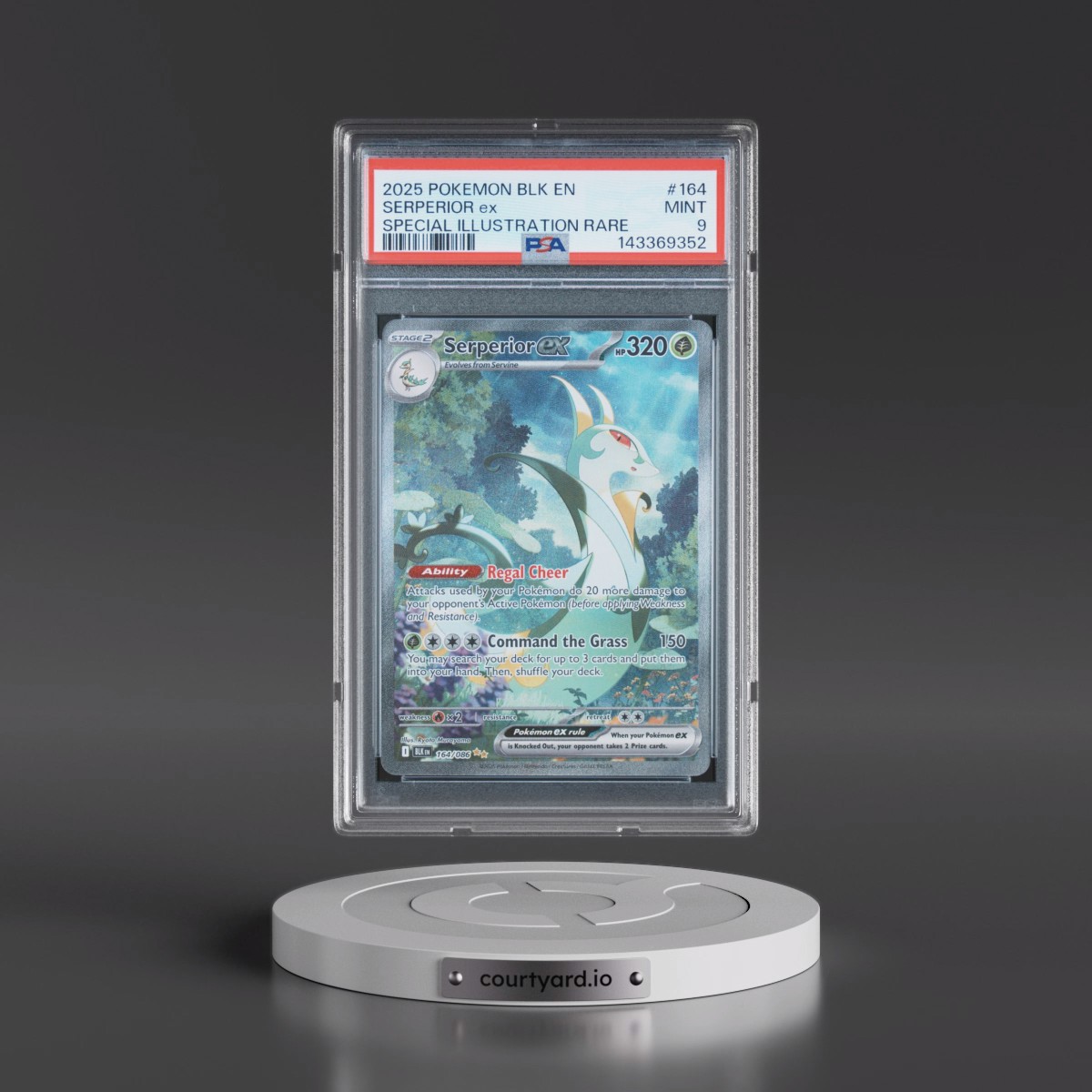 2025 Pokémon Blk EN-Black Bolt #164 Serperior EX - Holo Special Illustration Rare (PSA 9 MINT)