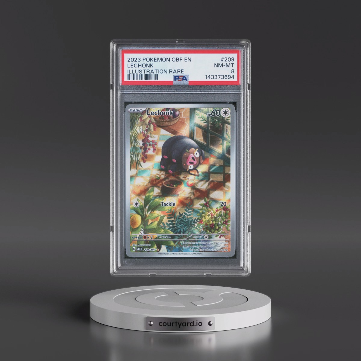 2023 Pokémon Obf EN-Obsidian Flames #209 Lechonk - Illustration Rare (PSA 8 NM-MT)