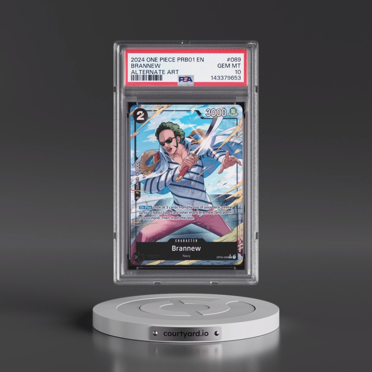 2024 One Piece PRB01-Premium Booster -One Piece Card the Best #089 Brannew - Alternate Art (PSA 10 GEM MINT)