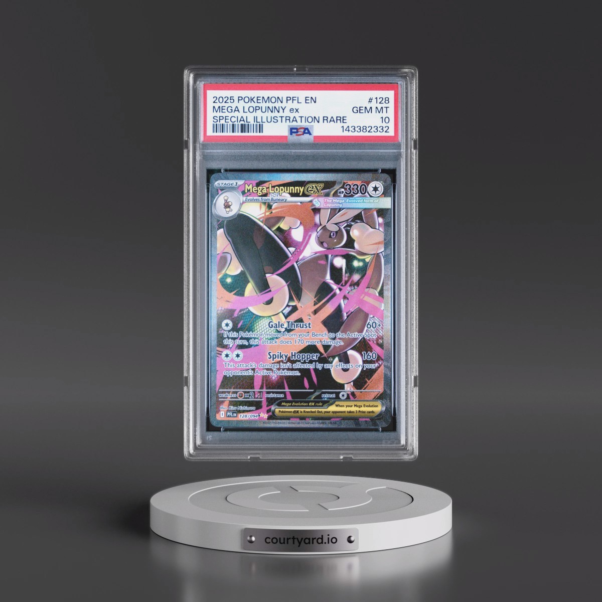 2025 Pokémon Pfl EN-Phantasmal Flames #128 Mega Lopunny EX - Holo Special Illustration Rare (PSA 10 GEM MINT)