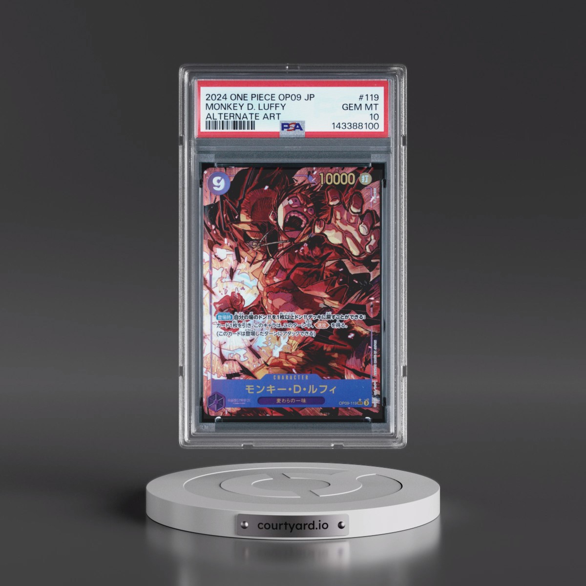 2024 One Piece Japanese OP09-Emperors in the New World #119 Monkey D. Luffy - Alternate Art (PSA 10 GEM MINT)