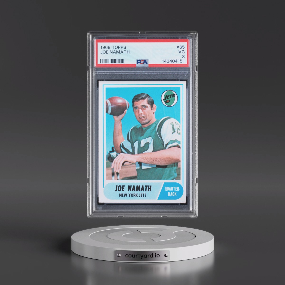 1968 Topps #65 Joe Namath (PSA 3 VG)